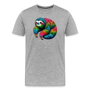 Paresse - T-shirt bio Premium Homme - gris chiné - Devant - Damien (186cm)
