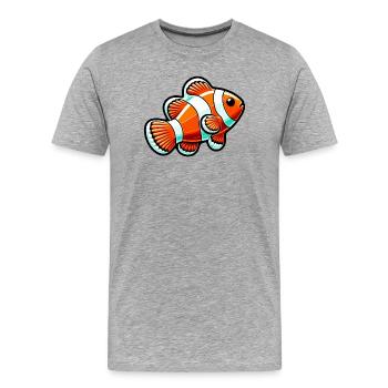 Poisson-clown - T-shirt bio Premium Homme - gris chiné - Devant - Damien (186cm)