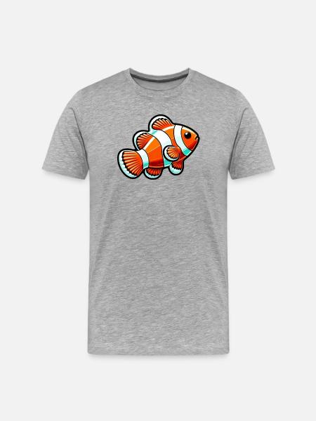 Clownfisch - Männer Premium Bio T-Shirt - Grau meliert
