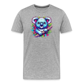 Koala - Männer Premium Bio T-Shirt - Grau meliert - Vorne - Damien (186cm)