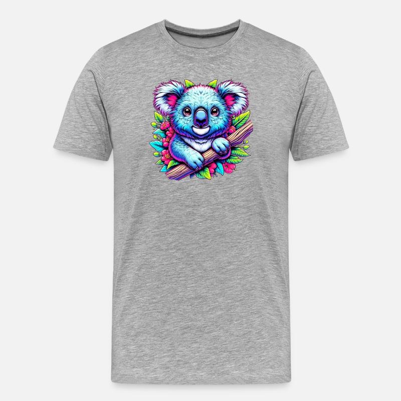 Koala - Männer Premium Bio T-Shirt - Grau meliert