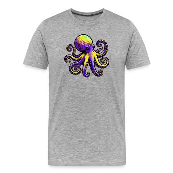 Krake - Männer Premium Bio T-Shirt - Grau meliert - Vorne - Damien (186cm)