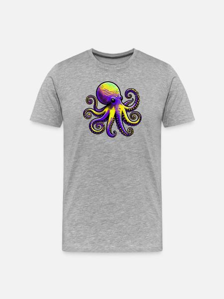 Pieuvre - T-shirt bio Premium Homme - gris chiné