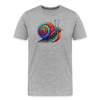 Snail - Men's Premium Organic T-Shirt - heather grey - Front - Damien (186cm)