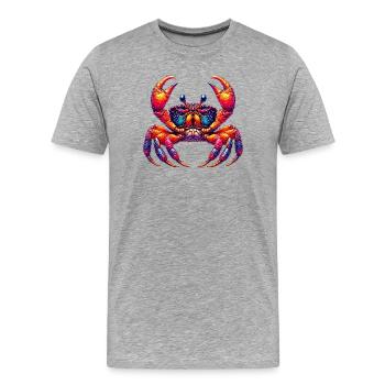 Krebs - Männer Premium Bio T-Shirt - Grau meliert - Vorne - Damien (186cm)