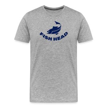 FISH HEAD - Men's Premium Organic T-Shirt - heather grey - Front - Damien (186cm)