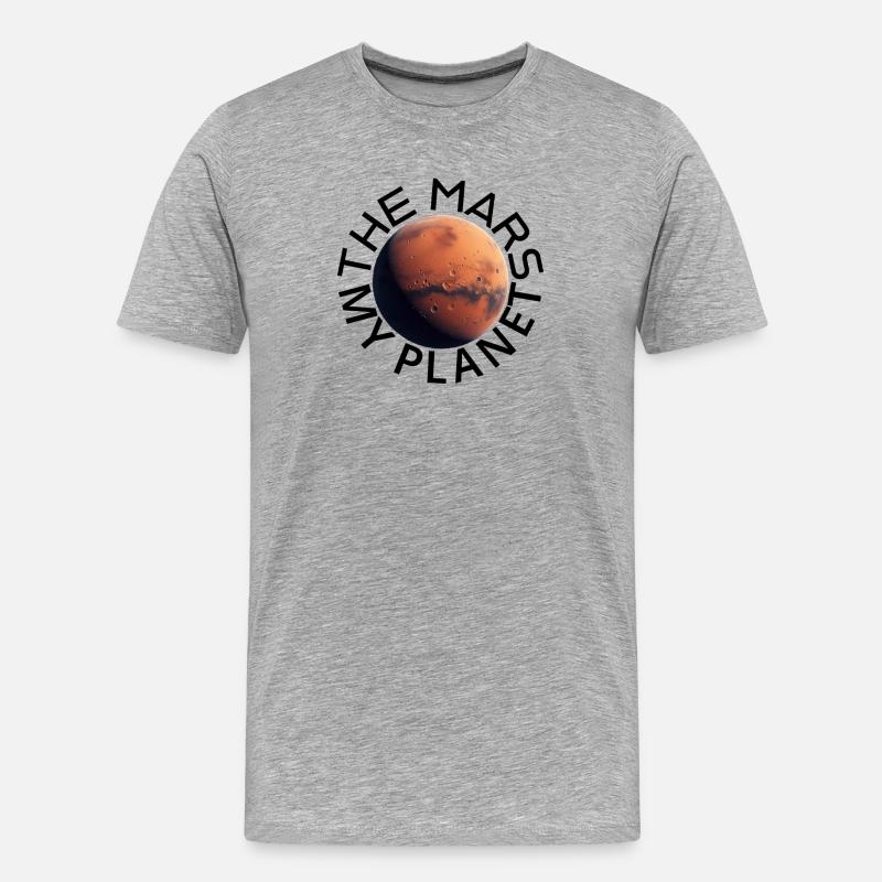 Marsoberfläche mit Kratern - Männer Premium Bio T-Shirt - Grau meliert