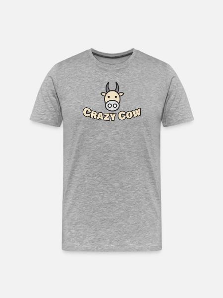CRAZY COW - Men's Premium Organic T-Shirt - heather grey
