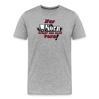 Seul le maïs nous apporte... (24) - T-shirt bio Premium Homme - gris chiné - Devant - Damien (186cm)