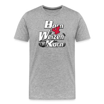 Wheat grain - born 4 grain - Party Fun --- - Men's Premium Organic T-Shirt - heather grey - Front - Damien (186cm)