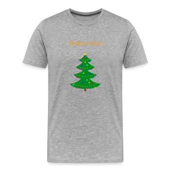 Weihnachtsbaum Frohes Fest - Männer Premium Bio T-Shirt - Grau meliert - Vorne - Damien (186cm)