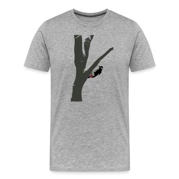 Pic en hiver - T-shirt bio Premium Homme - gris chiné - Devant - Damien (186cm)