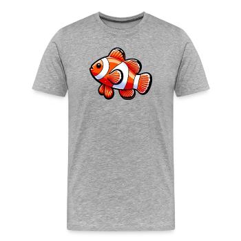 Poisson-clown - T-shirt bio Premium Homme - gris chiné - Devant - Damien (186cm)
