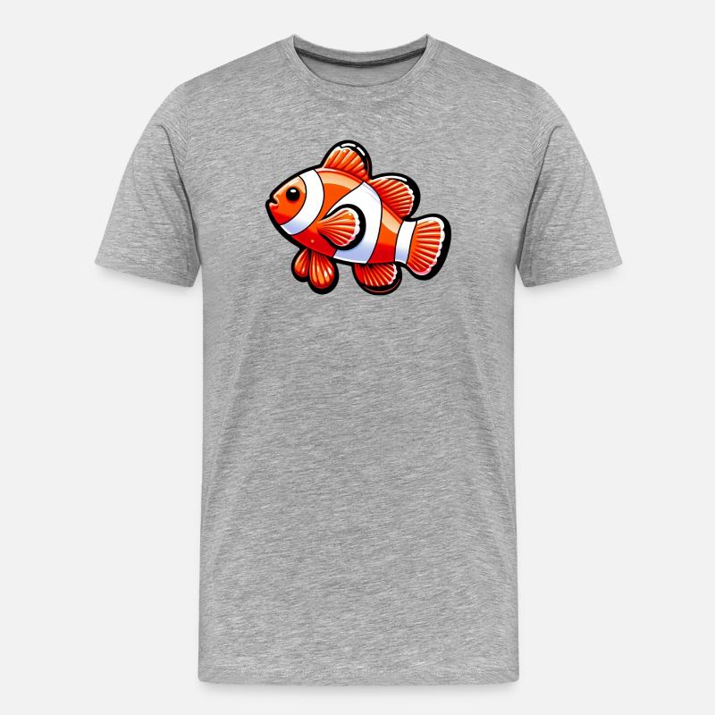 Clownfisch - Männer Premium Bio T-Shirt - Grau meliert