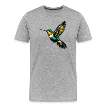 Colibri - T-shirt bio Premium Homme - gris chiné - Devant - Damien (186cm)