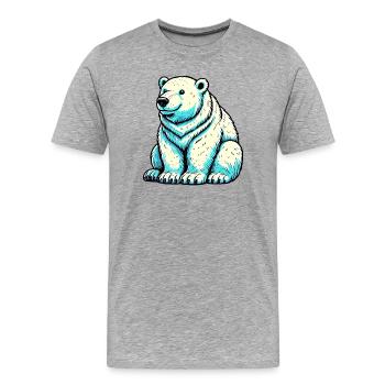 Ours blanc - T-shirt bio Premium Homme - gris chiné - Devant - Damien (186cm)
