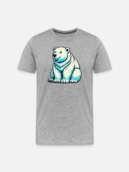 Polar bear - Men's Premium Organic T-Shirt - heather grey