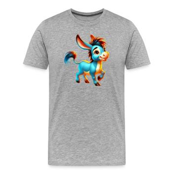 Esel-Maultier - Männer Premium Bio T-Shirt - Grau meliert - Vorne - Damien (186cm)