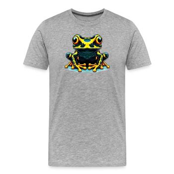 Grenouille - T-shirt bio Premium Homme - gris chiné - Devant - Damien (186cm)