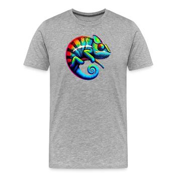 Chameleon - Men's Premium Organic T-Shirt - heather grey - Front - Damien (186cm)