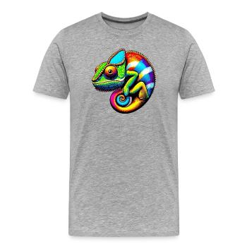 Chameleon - Men's Premium Organic T-Shirt - heather grey - Front - Damien (186cm)