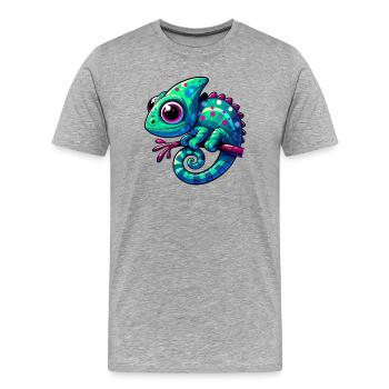 Caméléon - T-shirt bio Premium Homme - gris chiné - Devant - Damien (186cm)