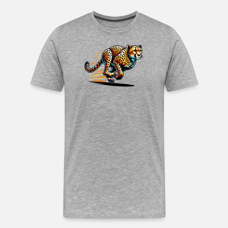 Gepard - Männer Premium Bio T-Shirt - Grau meliert
