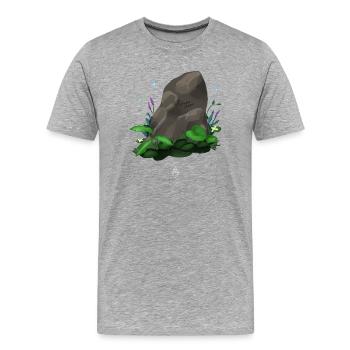 Runes Stone - Männer Premium Bio T-Shirt - Grau meliert - Vorne - Damien (186cm)