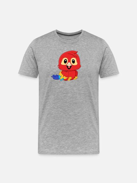 Parrot Red Macaw - Men's Premium Organic T-Shirt - heather grey