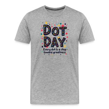 DOT DAY: JEDER DOT IST EIN SCHRITT IN RICHTUNG GRÖSSE - Männer Premium Bio T-Shirt - Grau meliert - Vorne - Damien (186cm)