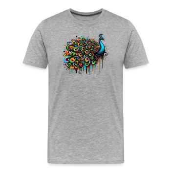 Paon - T-shirt bio Premium Homme - gris chiné - Devant - Damien (186cm)
