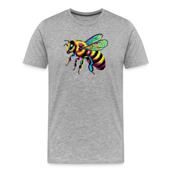 Biene - Männer Premium Bio T-Shirt - Grau meliert - Vorne - Damien (186cm)
