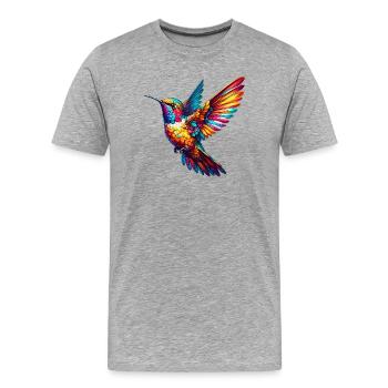 Hummingbird - Men's Premium Organic T-Shirt - heather grey - Front - Damien (186cm)