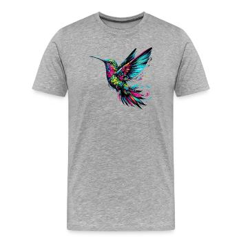 Colibri - T-shirt bio Premium Homme - gris chiné - Devant - Damien (186cm)