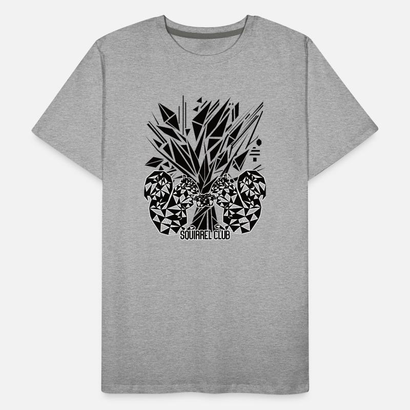 Lebensbaum mit Eichhörnchen – Geometrisches Design Männer Premium Bio T-Shirt