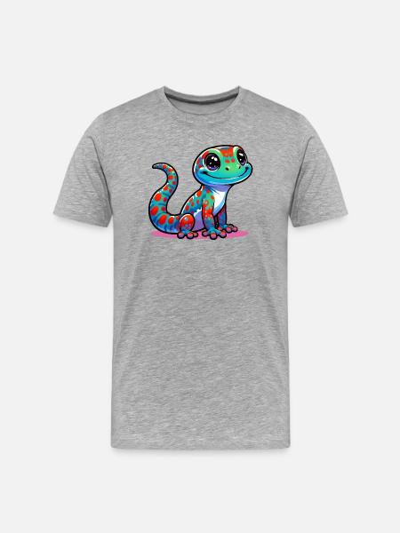 Gecko - Men's Premium Organic T-Shirt - heather grey