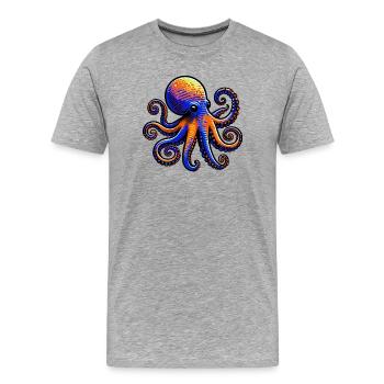 Pieuvre - T-shirt bio Premium Homme - gris chiné - Devant - Damien (186cm)