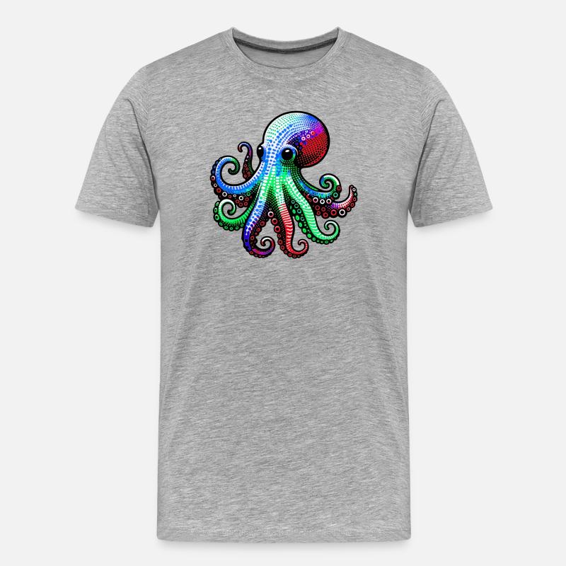Pieuvre - T-shirt bio Premium Homme - gris chiné