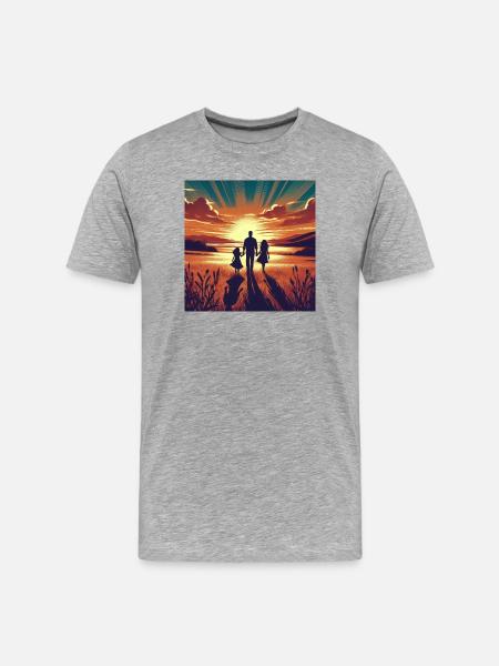 Evening walk at sunset - Men's Premium Organic T-Shirt - heather grey