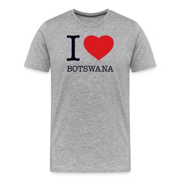 I LOVE BOTSWANA - Männer Premium Bio T-Shirt - Grau meliert - Vorne - Damien (186cm)