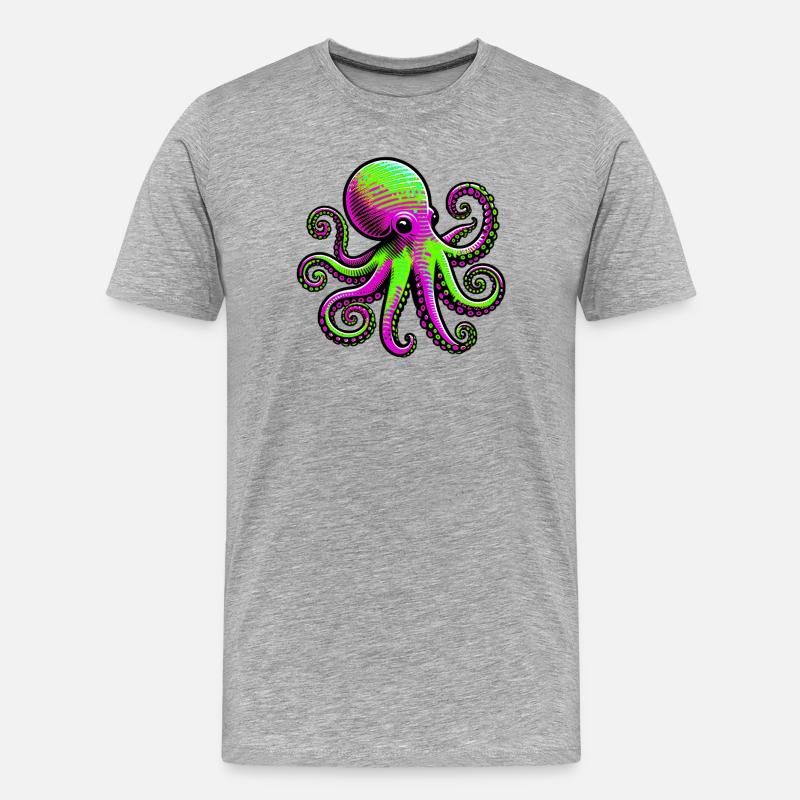 Pieuvre - T-shirt bio Premium Homme - gris chiné