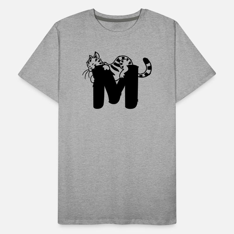 Cat Letter M Men's Premium Organic T-Shirt
