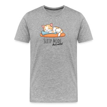 Mode veille activé - T-shirt bio Premium Homme - gris chiné - Devant - Damien (186cm)