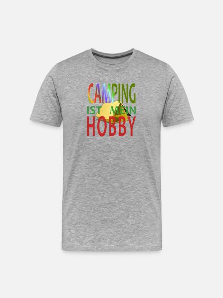 CAMPING IS EXACTLY MY HOBBY - Men's Premium Organic T-Shirt - heather grey