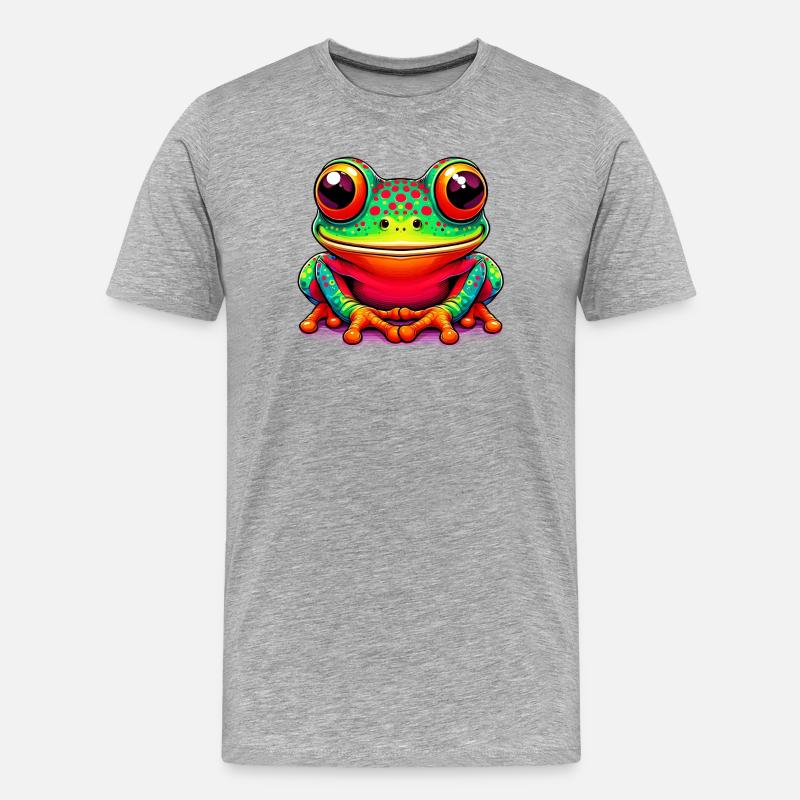 Frosch - Männer Premium Bio T-Shirt - Grau meliert