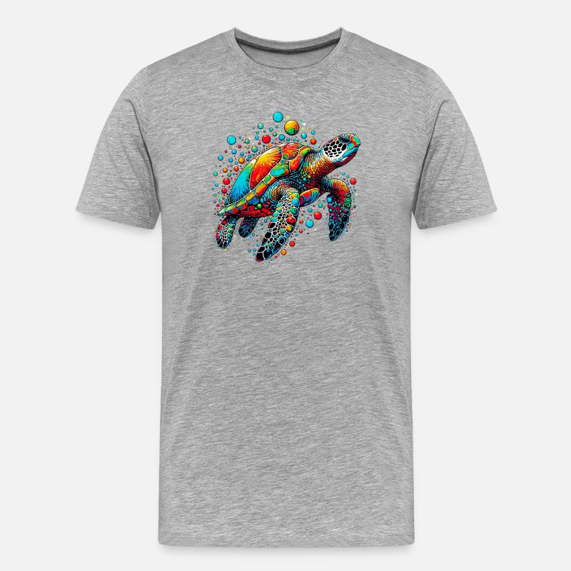 Schildkröte - Männer Premium Bio T-Shirt - Grau meliert