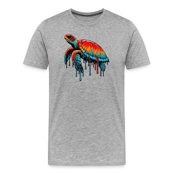 Tortue - T-shirt bio Premium Homme - gris chiné - Devant - Damien (186cm)