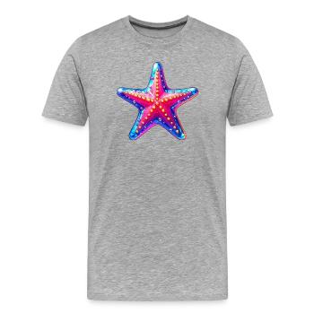 Étoile de mer - T-shirt bio Premium Homme - gris chiné - Devant - Damien (186cm)