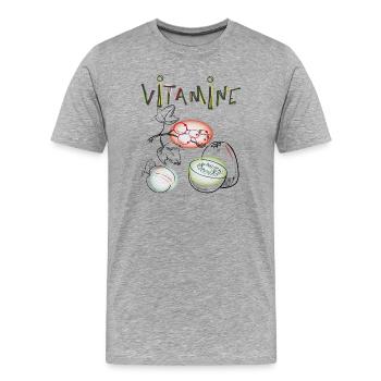 Vitamins, fruit - Men's Premium Organic T-Shirt - heather grey - Front - Damien (186cm)