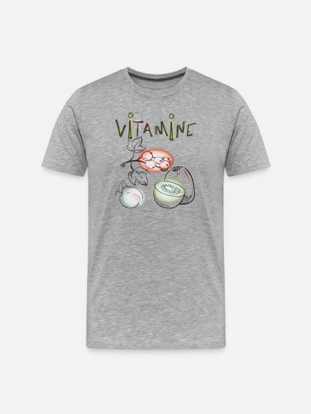 Vitamines, fruits - T-shirt bio Premium Homme - gris chiné